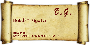 Bukó Gyula névjegykártya